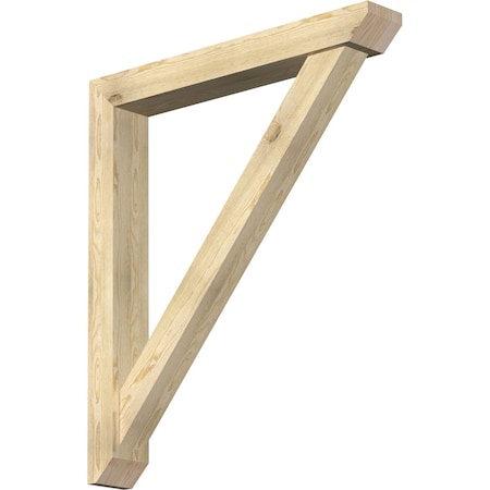 Ekena Millwork Traditional Slat Rough Sawn Bracket w/ Offset Brace, Douglas Fir, 6"W x 42"D x 48"H BKT0604X42X48TRA06RDF